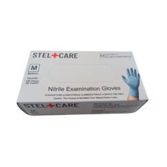 Gloves Nitrile Blue 100's - Medium (Powder Free)